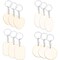 Wood Keychain Blanks, Round, Oval, Heart, and Rectangle for Crafts (12 Pack)